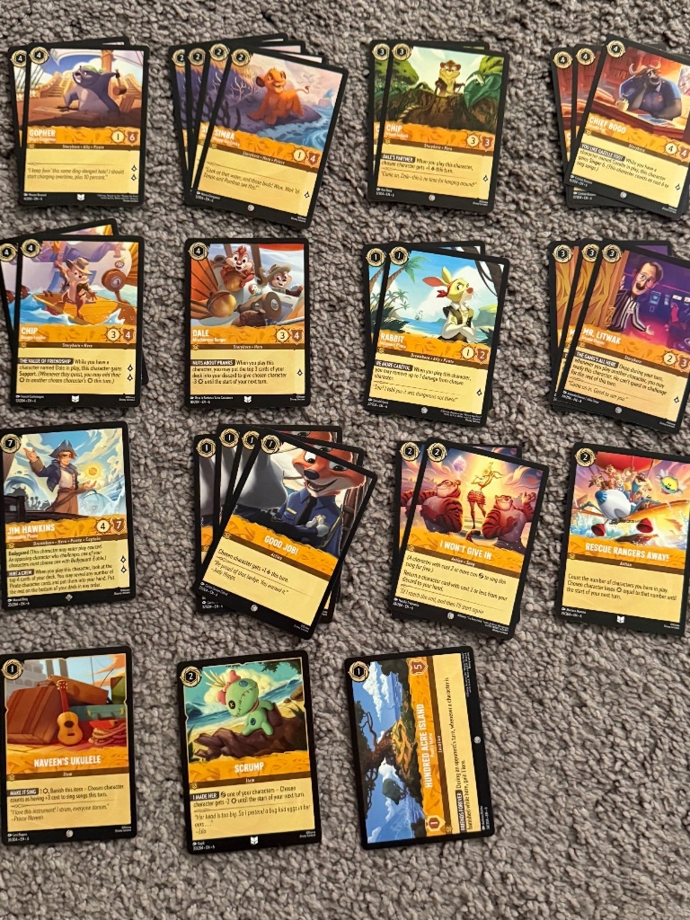 Disney Lorcana Azurite Sea - Set 6 -Huge Bulk Collection of Cards